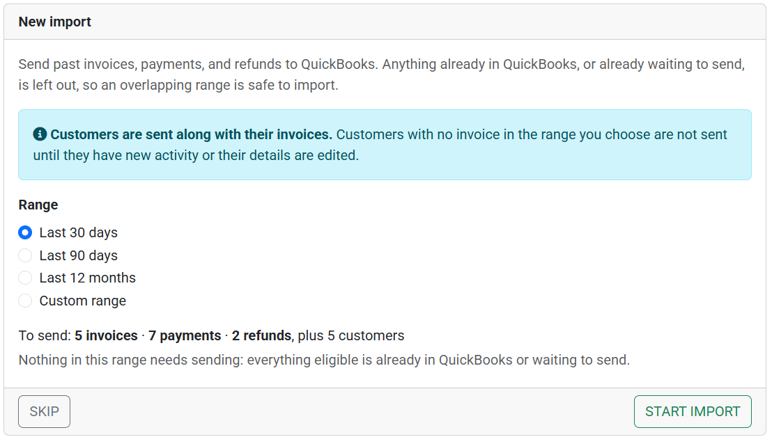 Importing historical invoices and payments into QuickBooks Online